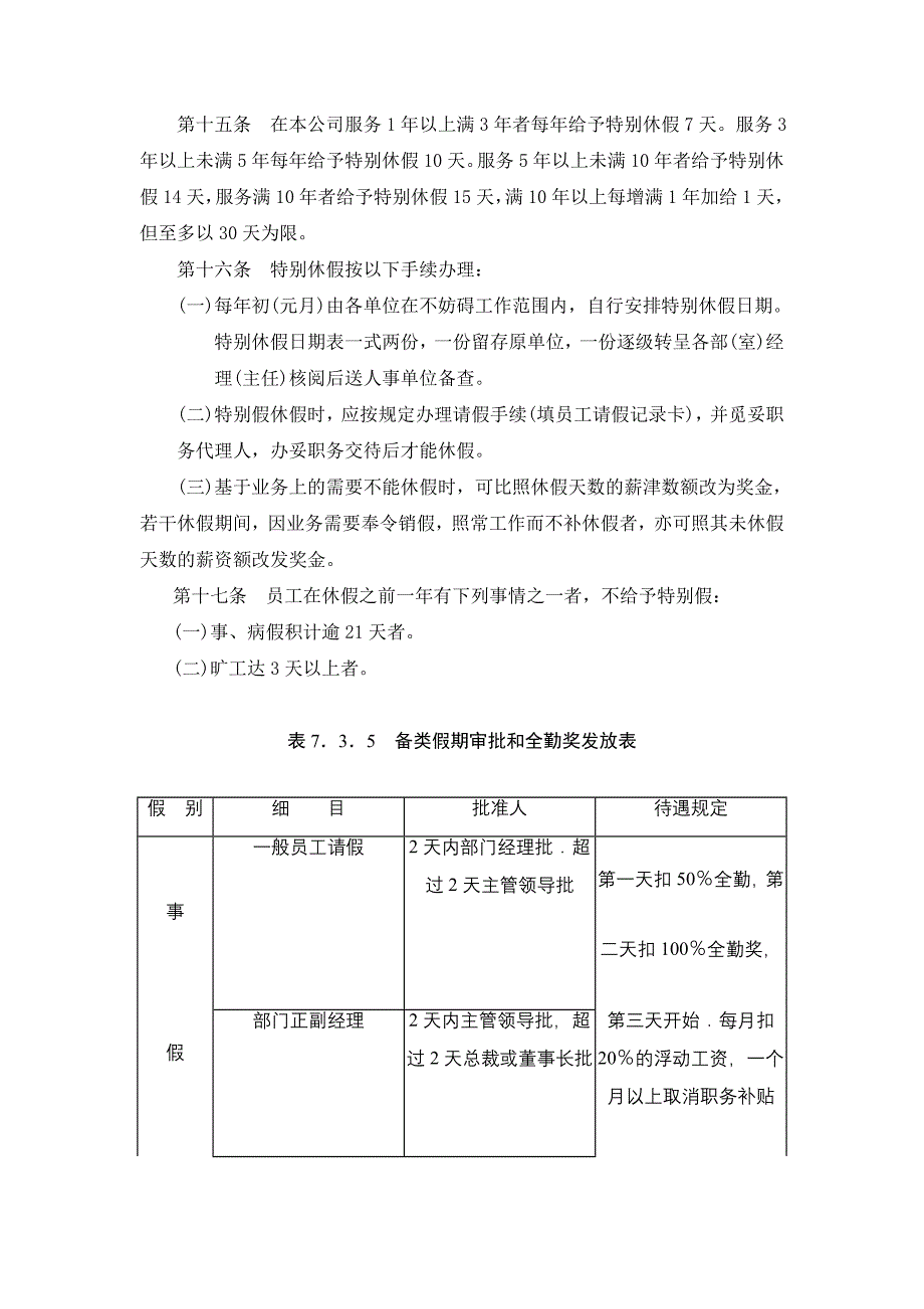 企业管理制度（人事,行政）请假休假管理规定_第3页