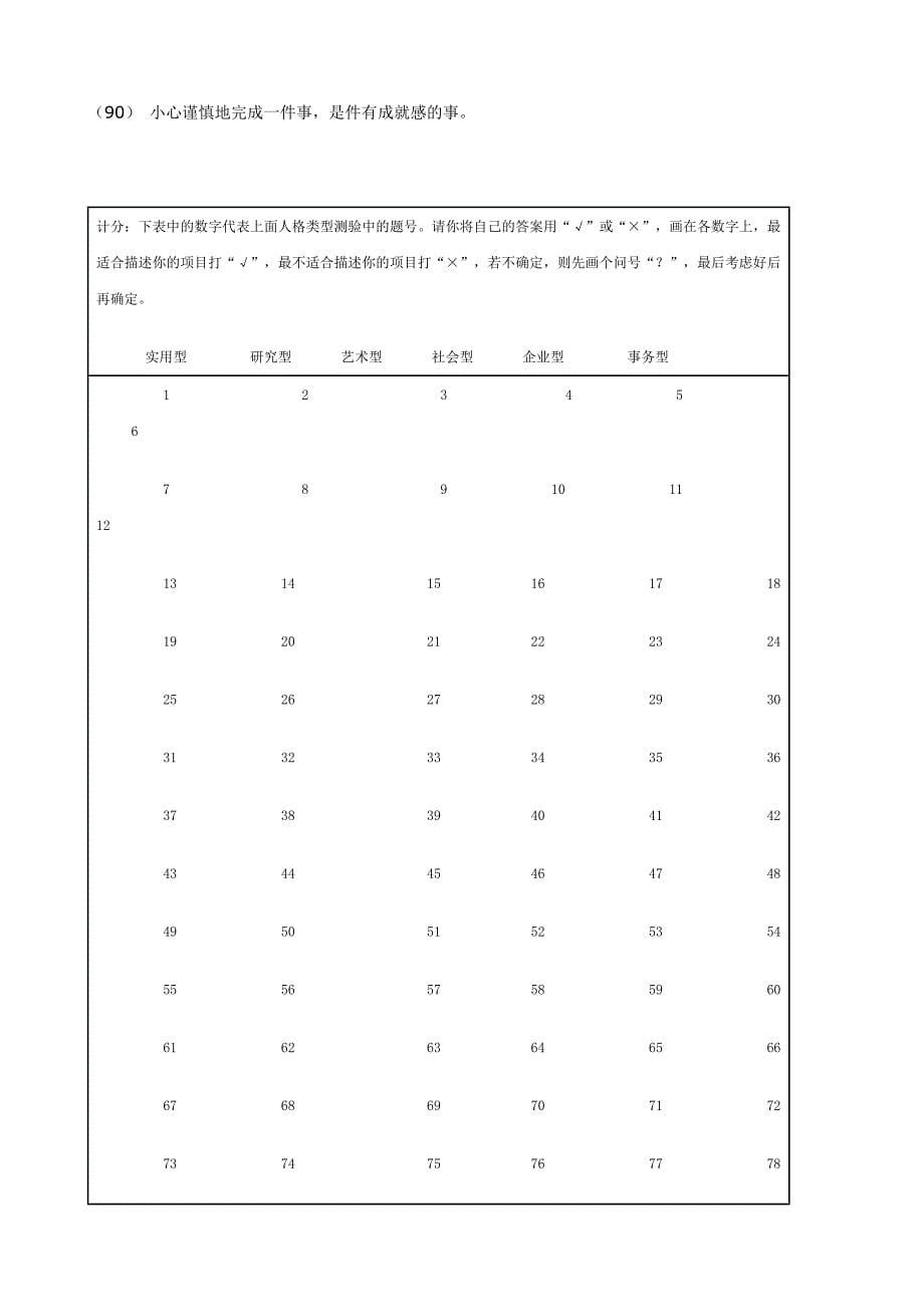 职业兴趣测试-职场成功测评之完整题库（附答案）_第5页