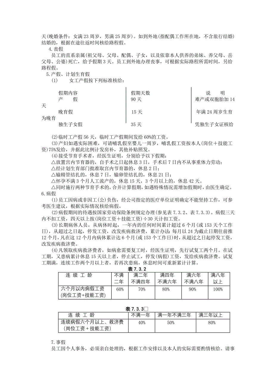 企业管理制度（人事,行政）员工考勤和休假的规定_第2页