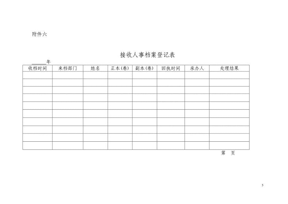 人事档案管理相关表格_第5页