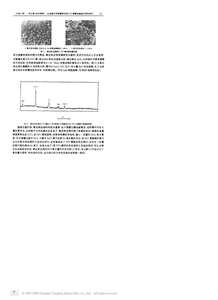 光电器件用铟锡氧化物ITO薄膜的制备及特性研究_第2页