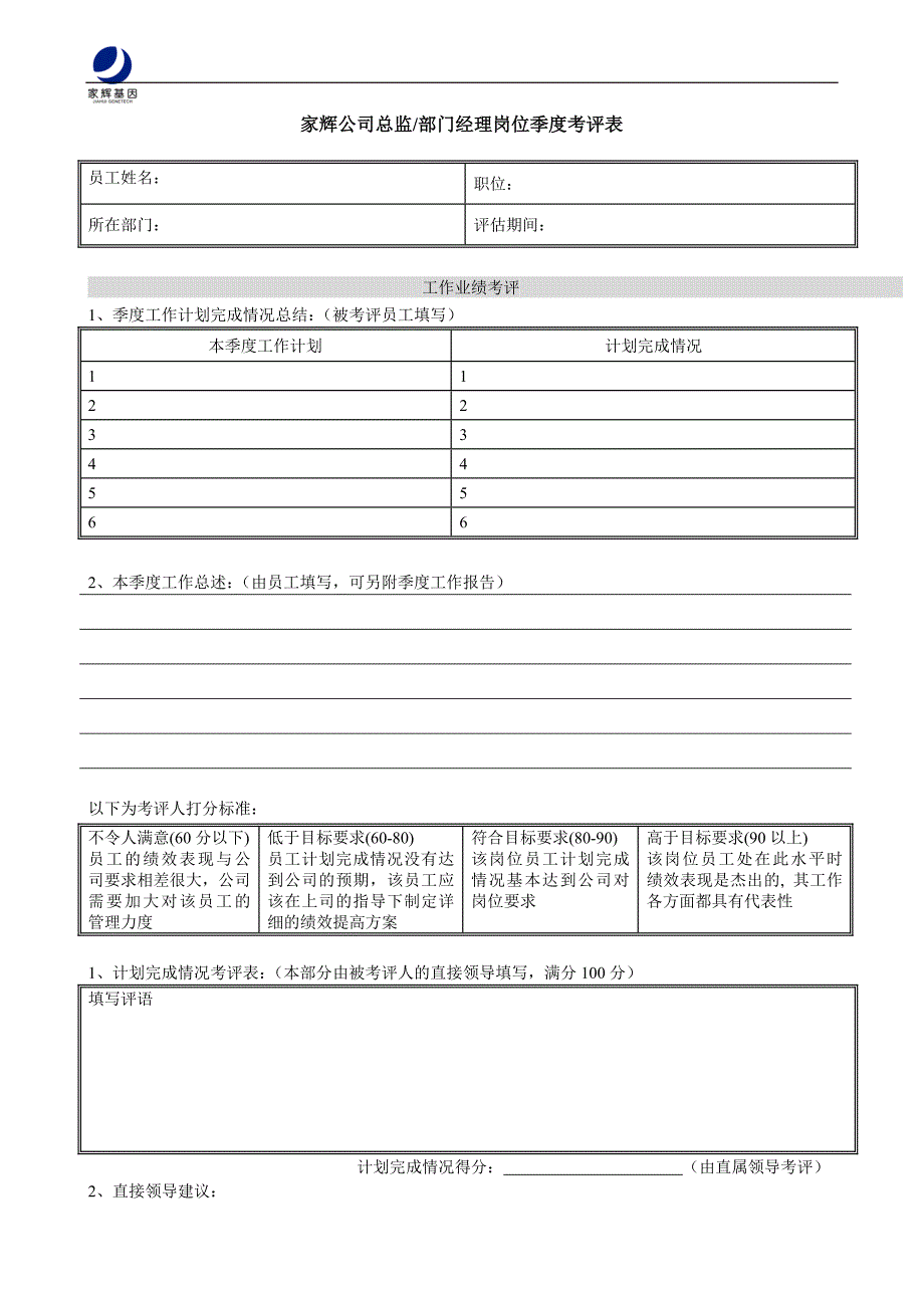 绩效考评表0110_第1页