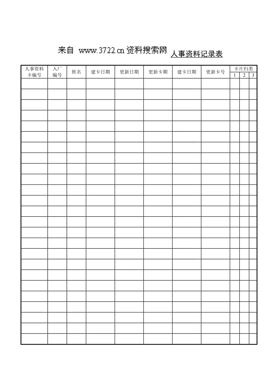 人力资源常用工具－人事资料记录表2_第1页