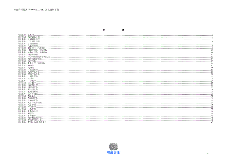 某集团销售中心工作岗位要求及职责描述手册（DOC43页）_第2页