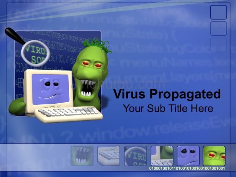 经典ppt模板（技术）virus_propagated_第1页