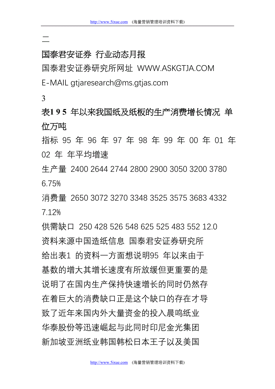 造纸行业2003 年回顾与2004 年展望_第3页