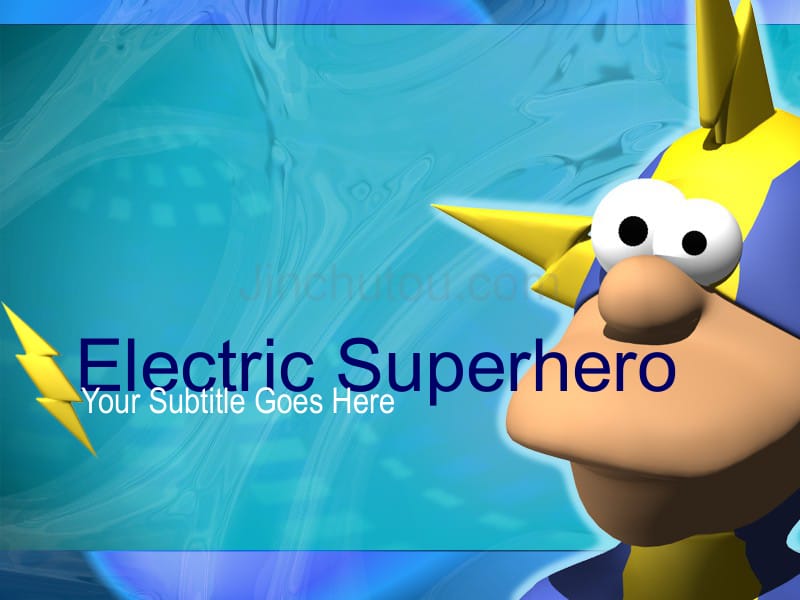 经典ppt模板（虚拟人物）electric_superhero_第1页