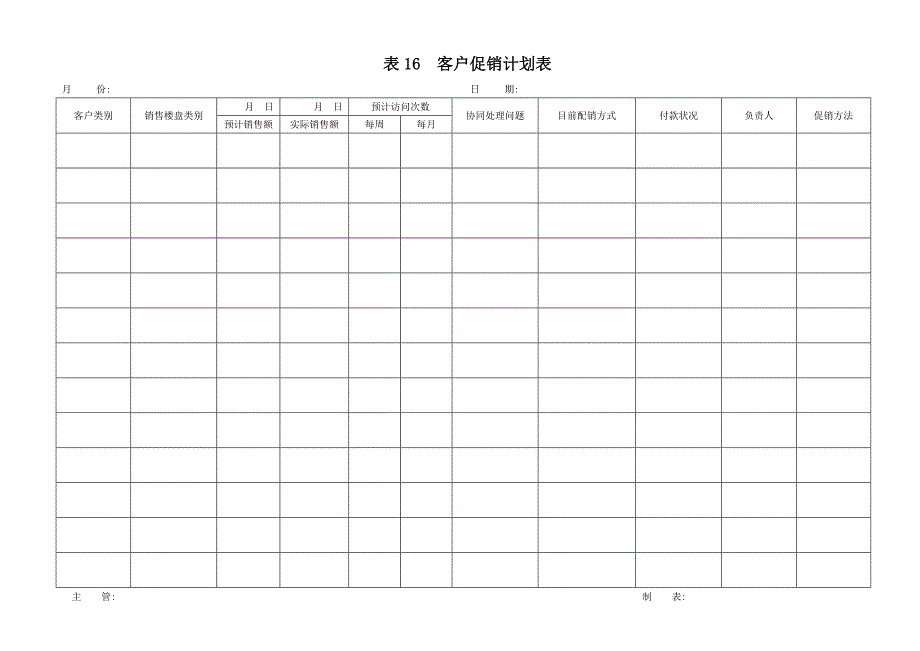 地产销售（表格）客户促销计划表_第1页