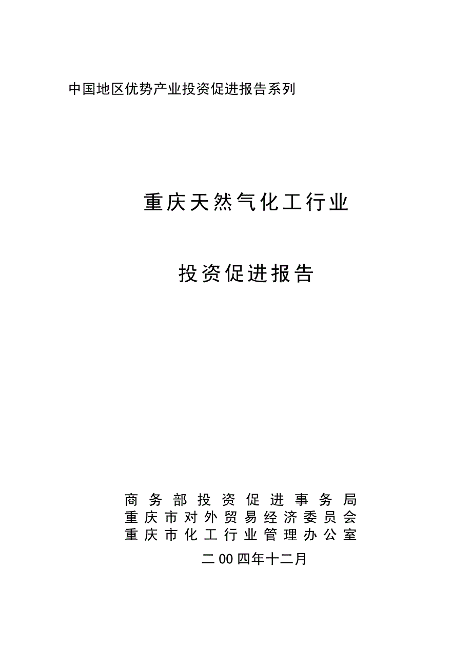 重庆天然气化工业投资促进报告_第1页