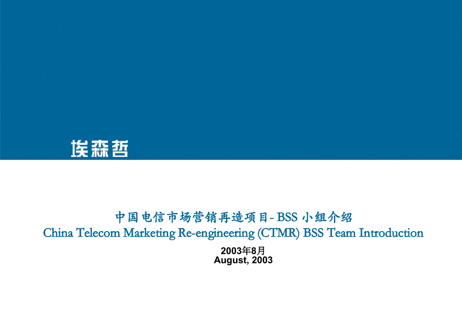 新年宣传－埃森哲：中国电信市场营销再造项目_第1页