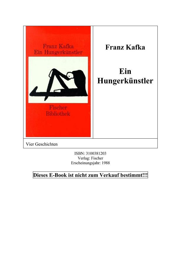 卡夫卡作品 Kafka, Franz - Ein Hungerkuenstler