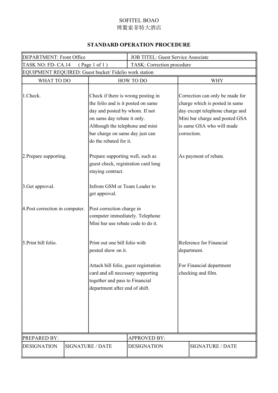 FO1standard operation procedure（酒店前台－英文资料）_第4页