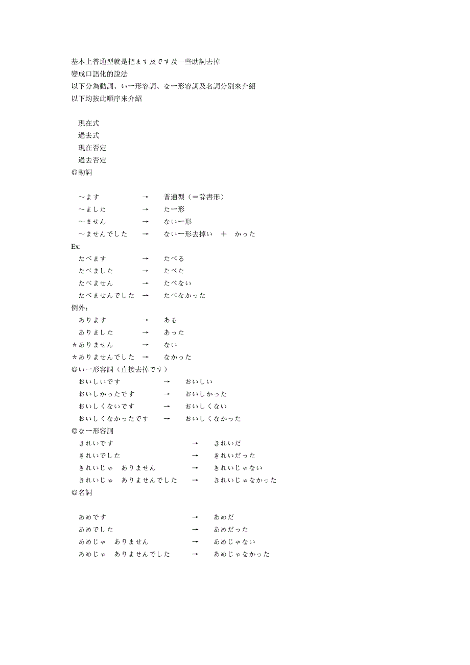 日语所有动词 形容词变化规则_第2页