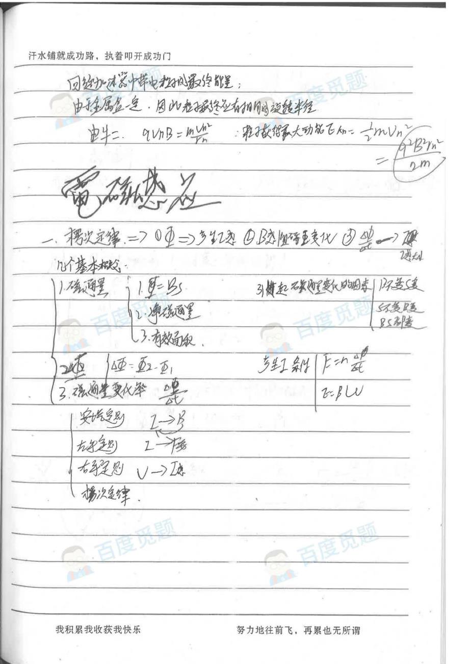 新疆伊宁三中理科学霸高中物理笔记_电磁感应、法拉第电磁感应定律_2015高考状元笔记_第1页