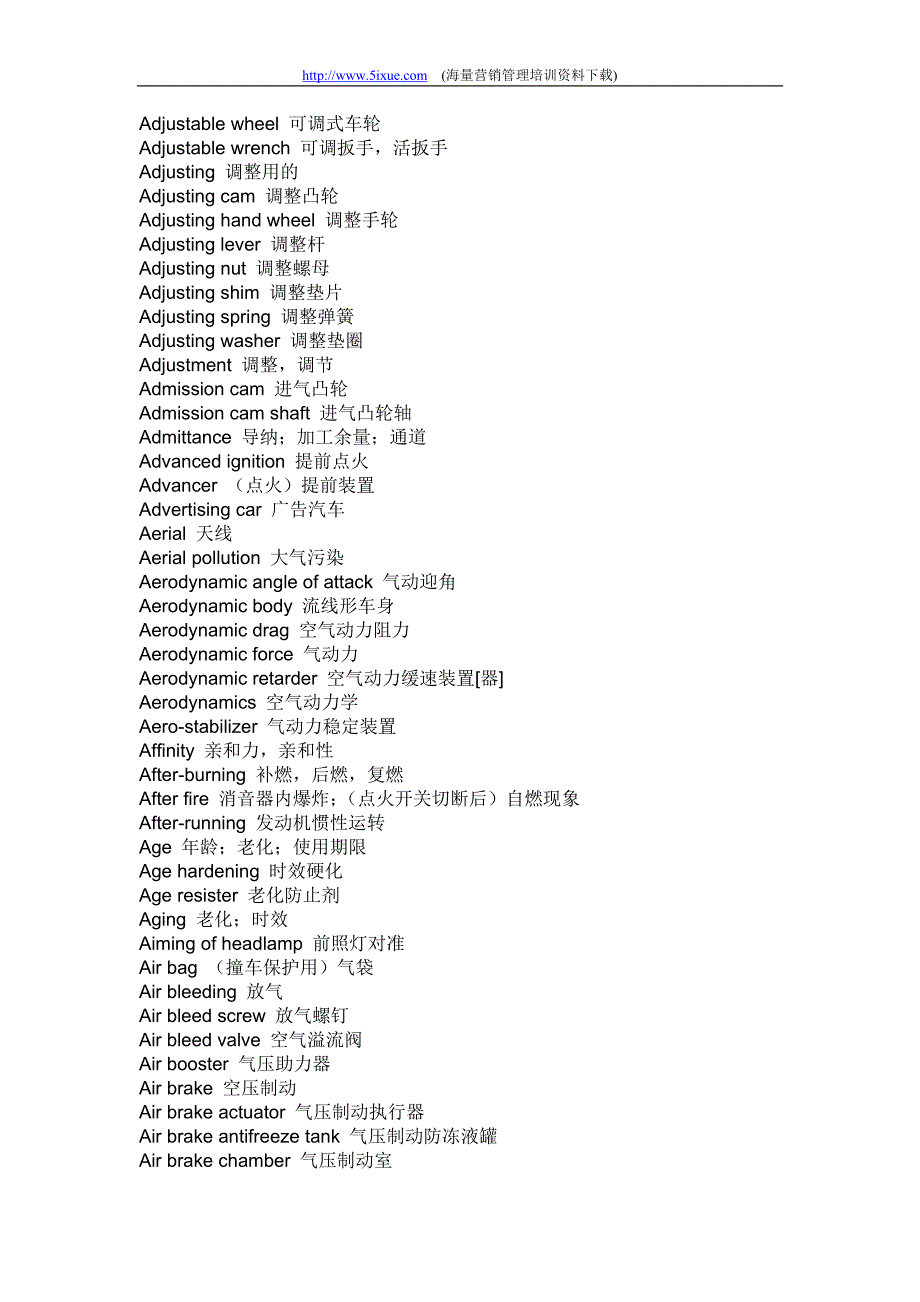 汽车英语词汇_第4页