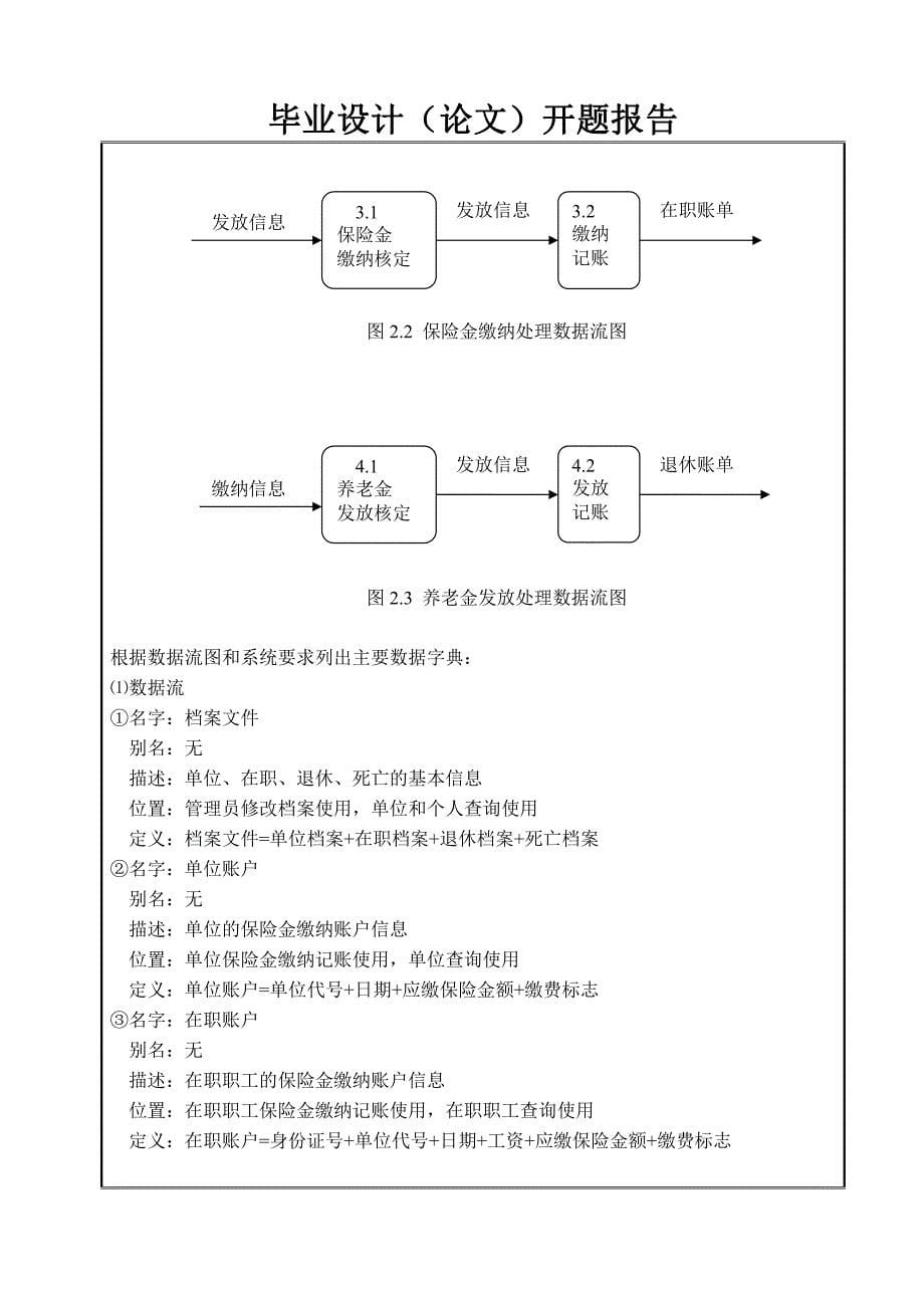 社会养老保险管理系统的设计与实现开题报告_第5页