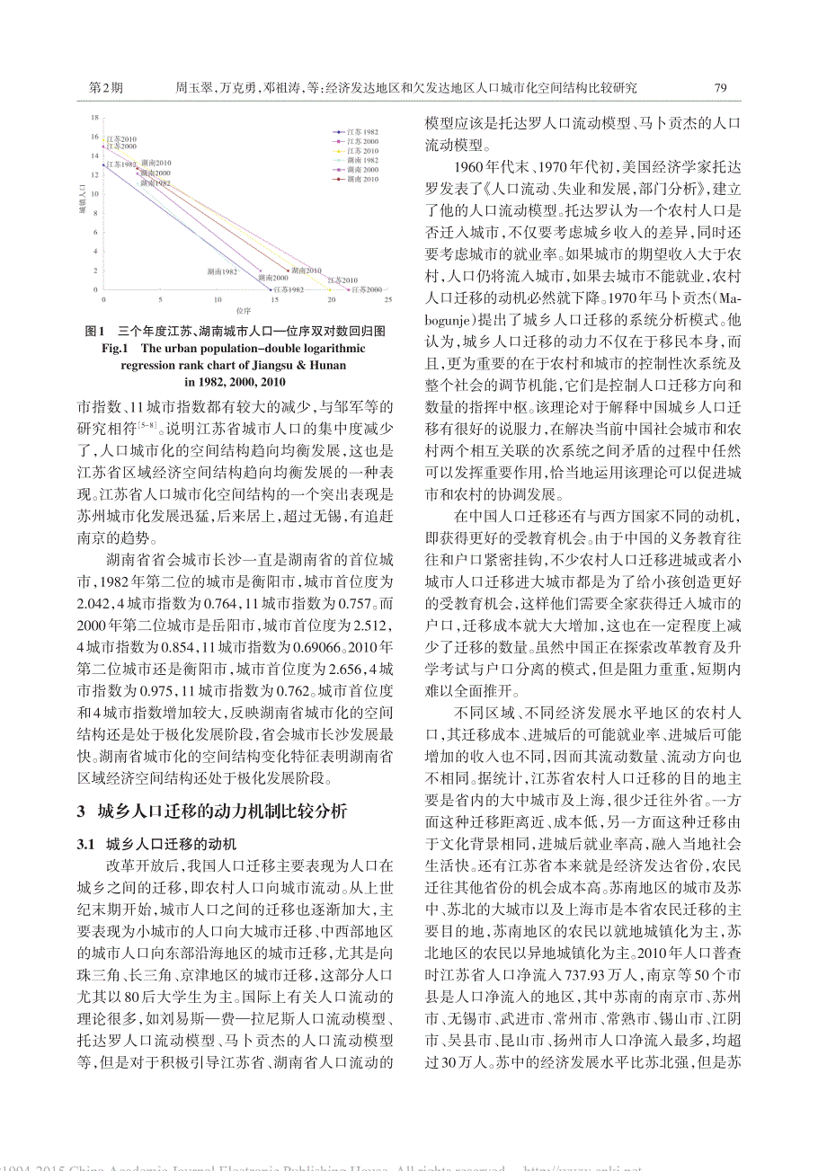 经济发达地区和欠发达地区人口城市化空间结构比较研究——以江苏和湖南为例_第3页