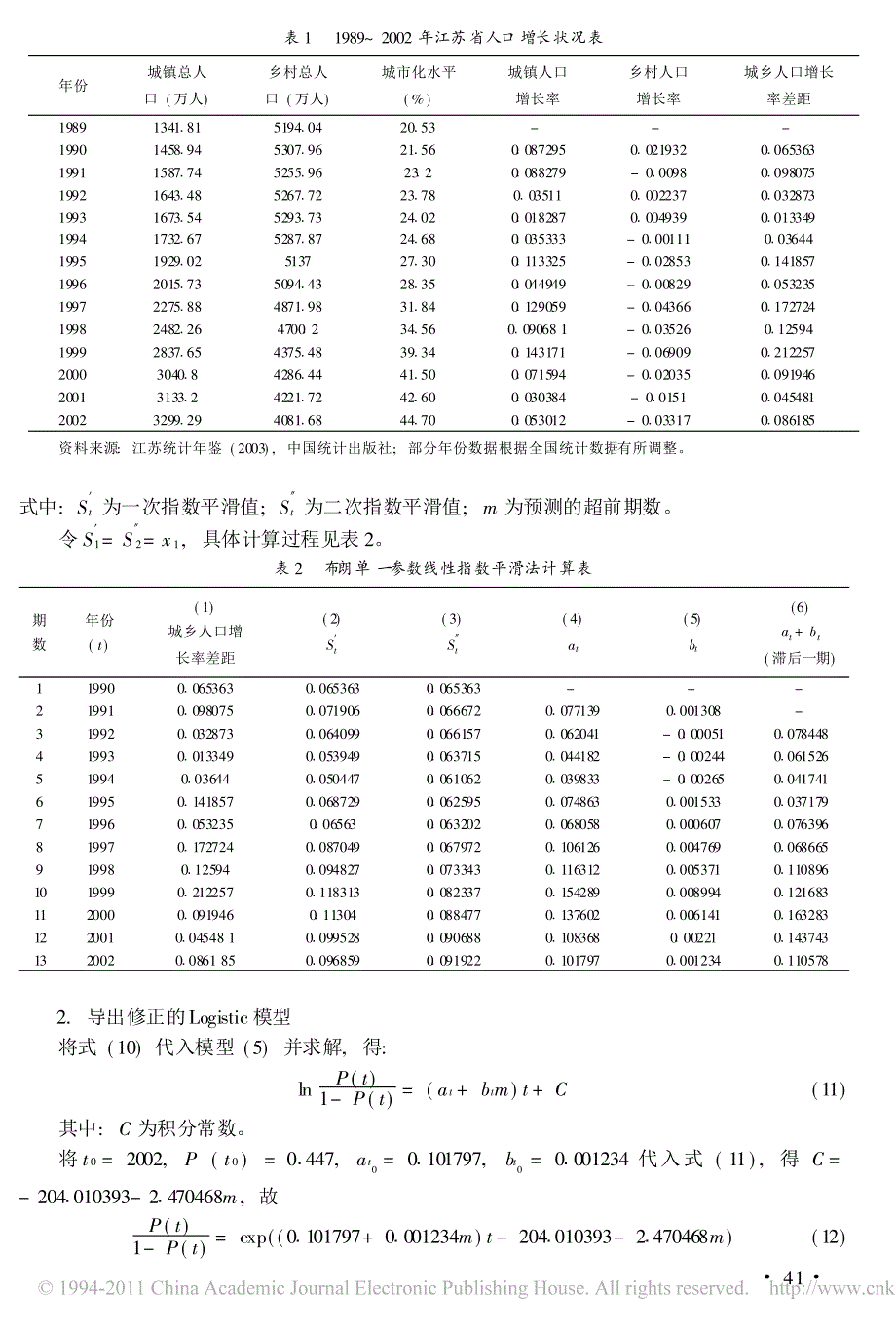 区域人口城市化的趋势分析——以江苏省为例_第3页