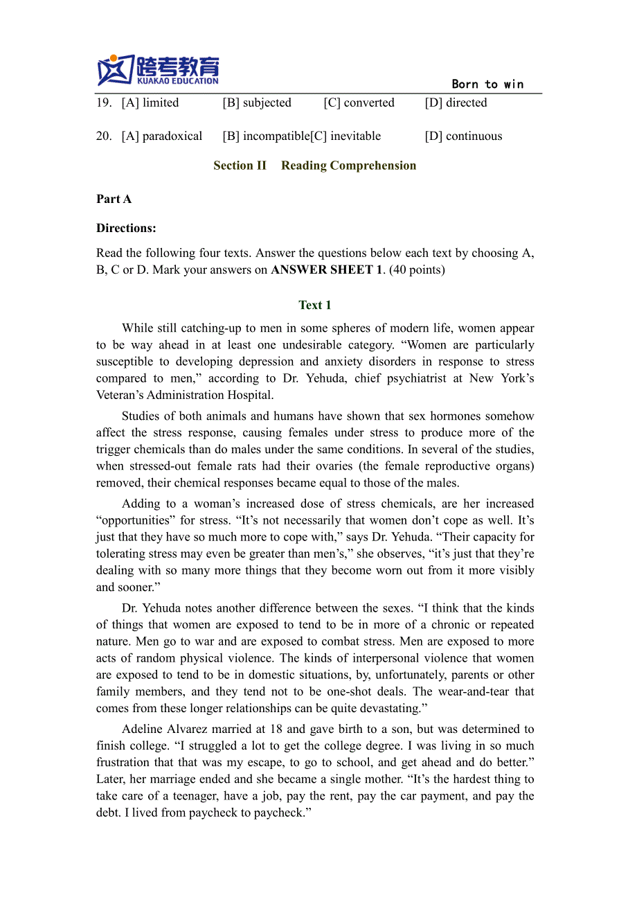 2008年全国硕士研究生入学统一考试英语一试题及解析_第3页