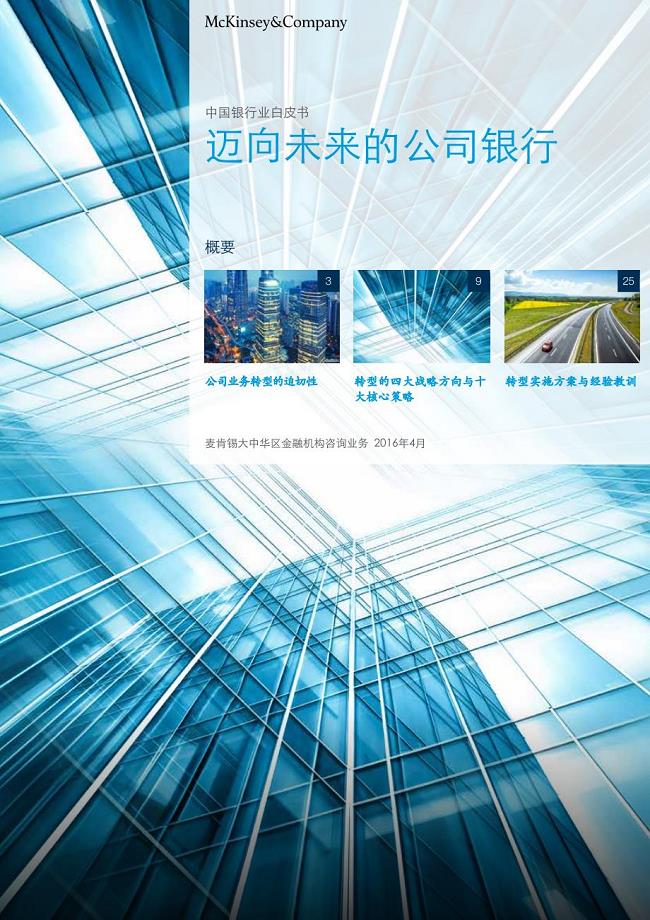 中国银行业白皮书 迈向未来的公司银行（2016年4月）