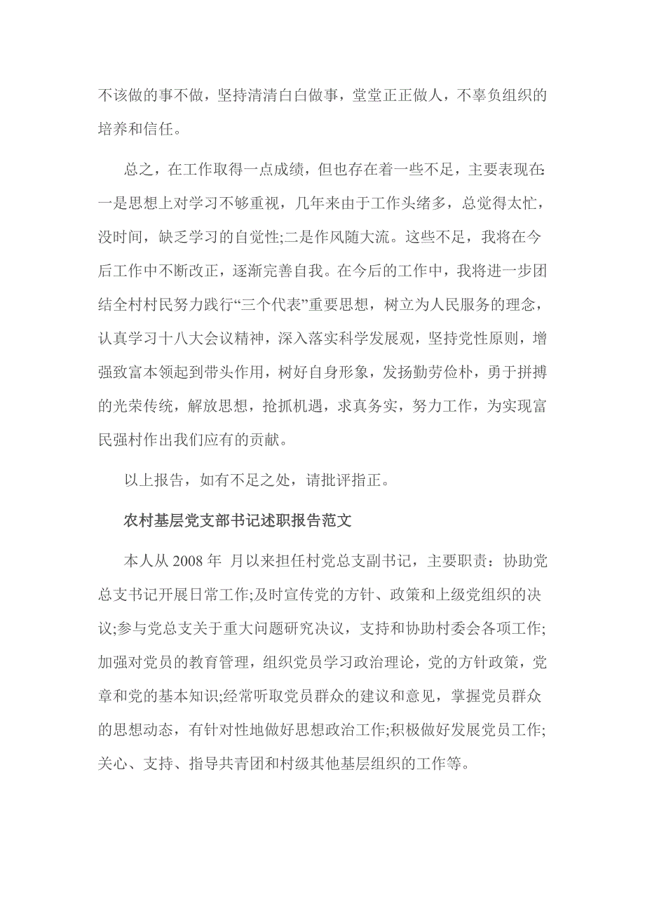 农村基层党支部书记述职报告范文_第3页