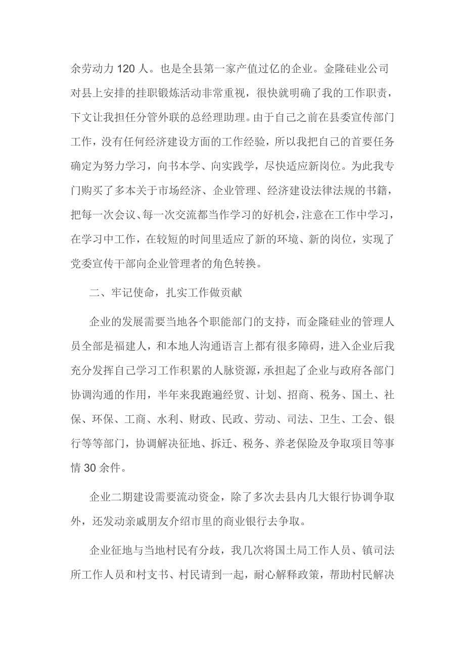 公务员到企业挂职总结2篇_第5页