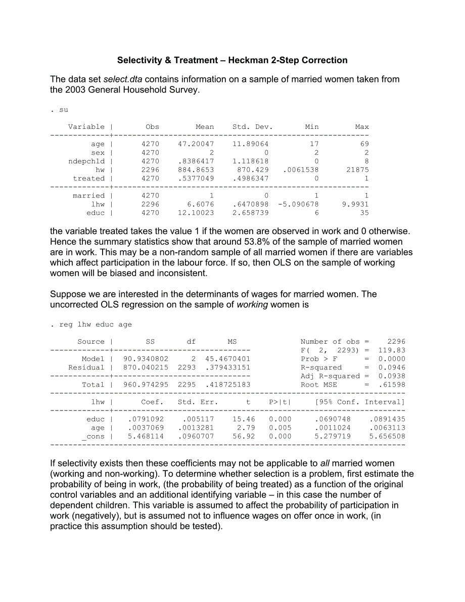 Heckman 2 steps selectivity_第1页