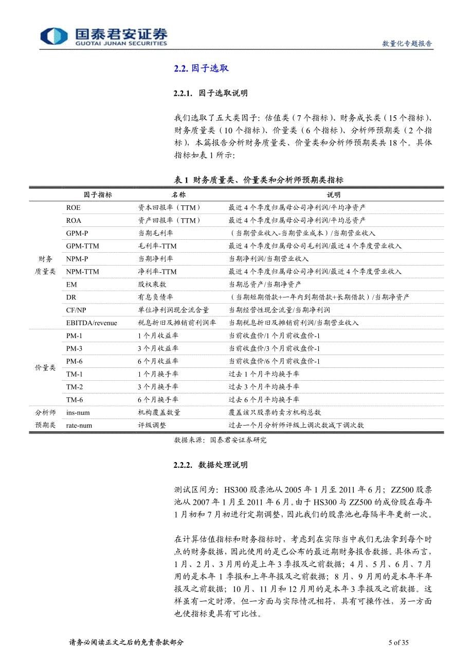 多因子选股模型之因子分析与筛选II：财务质量、价量和一致预期类指标_第5页