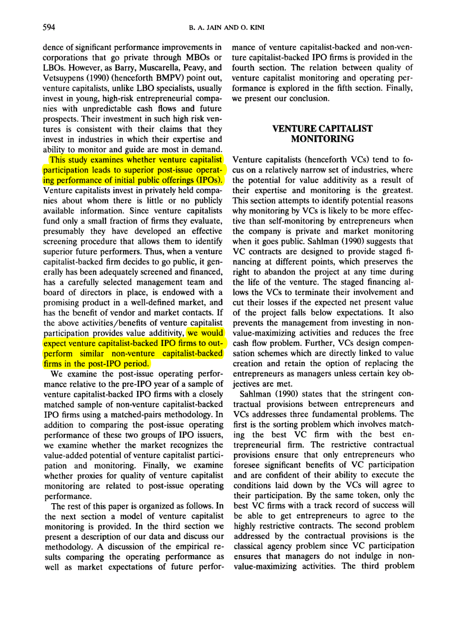 Jain_et_al-1995-Venture Capitalist participation and post-issue performance_第2页