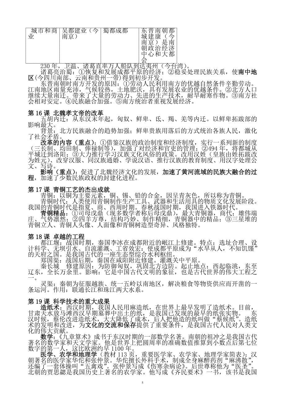 初中川教版历史复习知识点总结_第5页