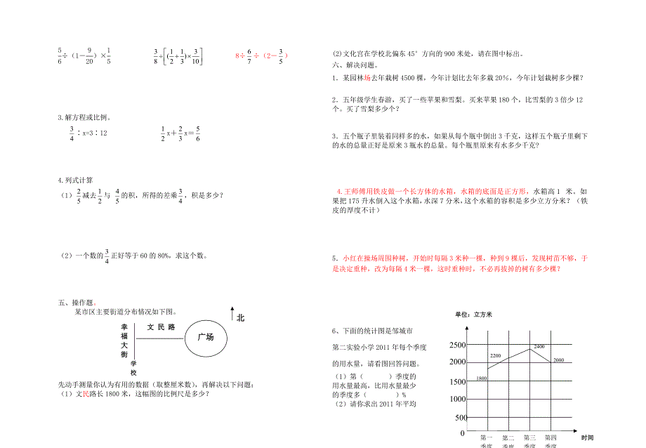 2016年小学数学六年级下册毕业期末综合试卷三套汇编十三_第4页