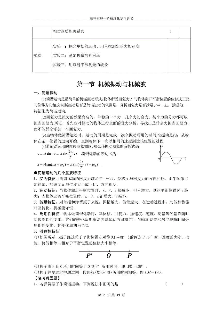 2012届高三物理一轮精细化复习讲义选修部分_第2页