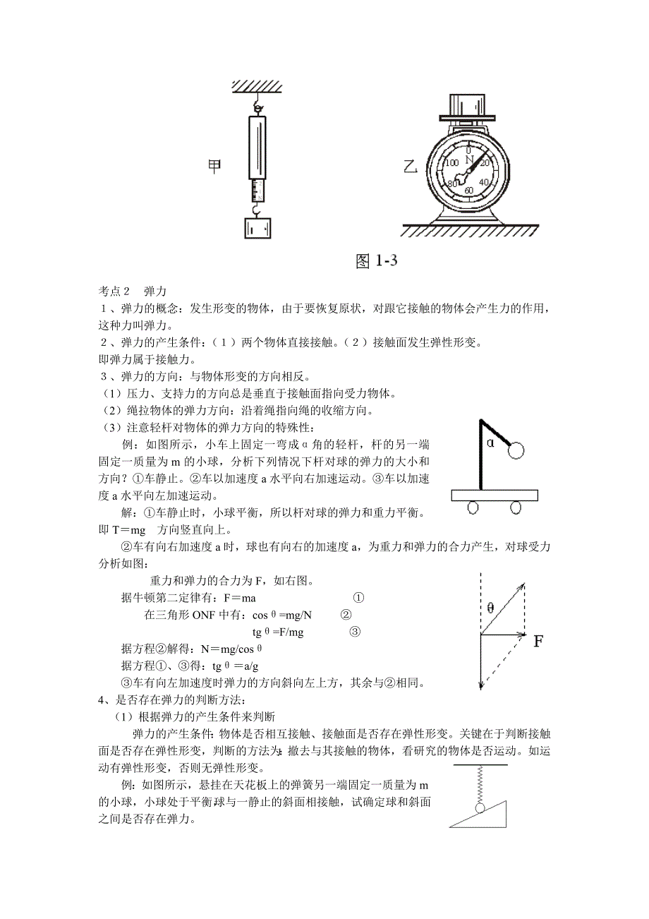 第一章   力   物体的平衡   考点分析详细, 习题不够_第2页