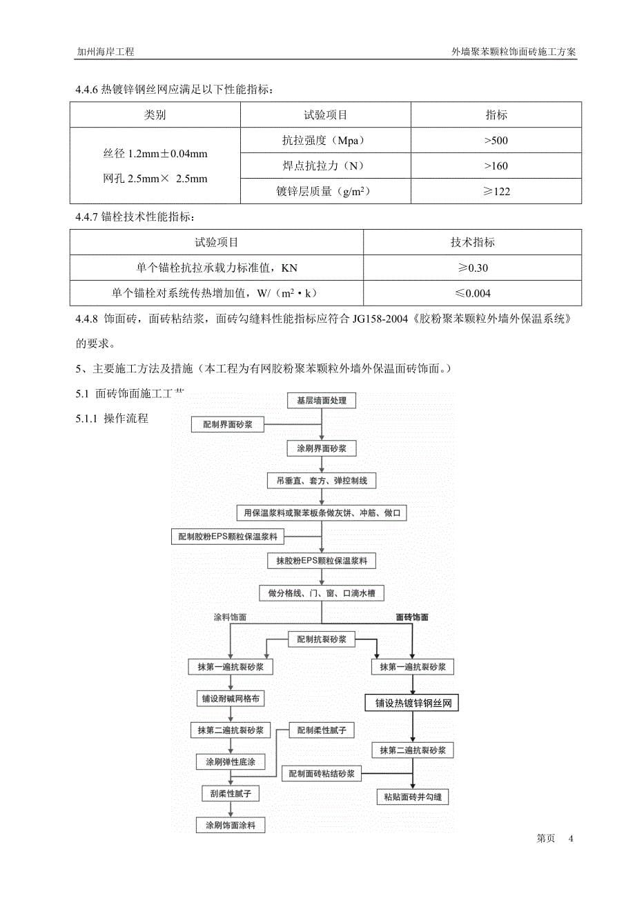 加州海岸工程(外墙聚苯颗粒饰面砖施工方案)_第5页