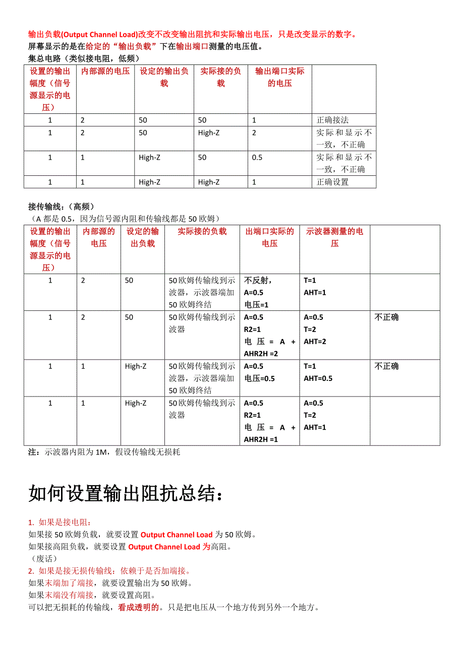 信号发生器输出幅值与输出阻抗的关系_第2页