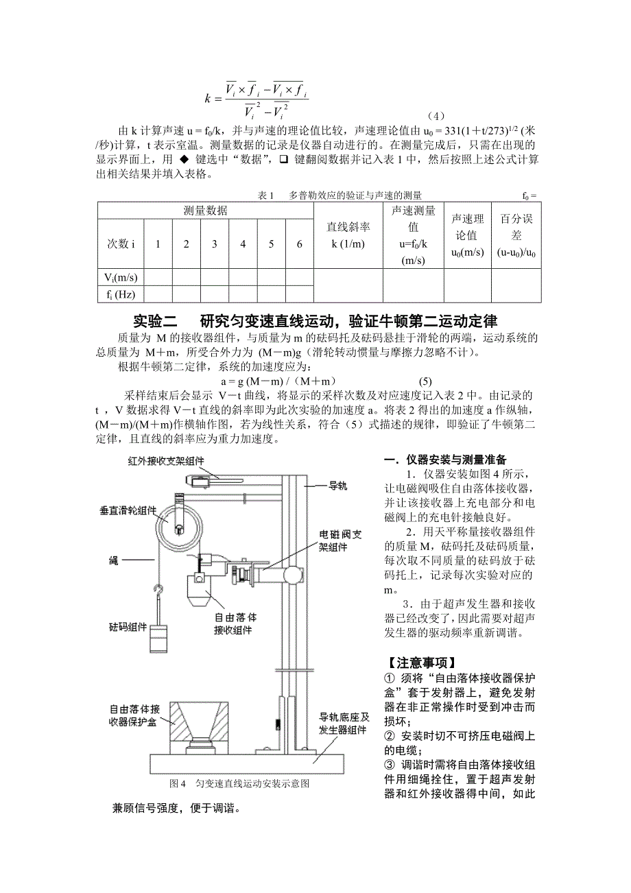 多普勒效应综合实验报告及数据处理图_第4页