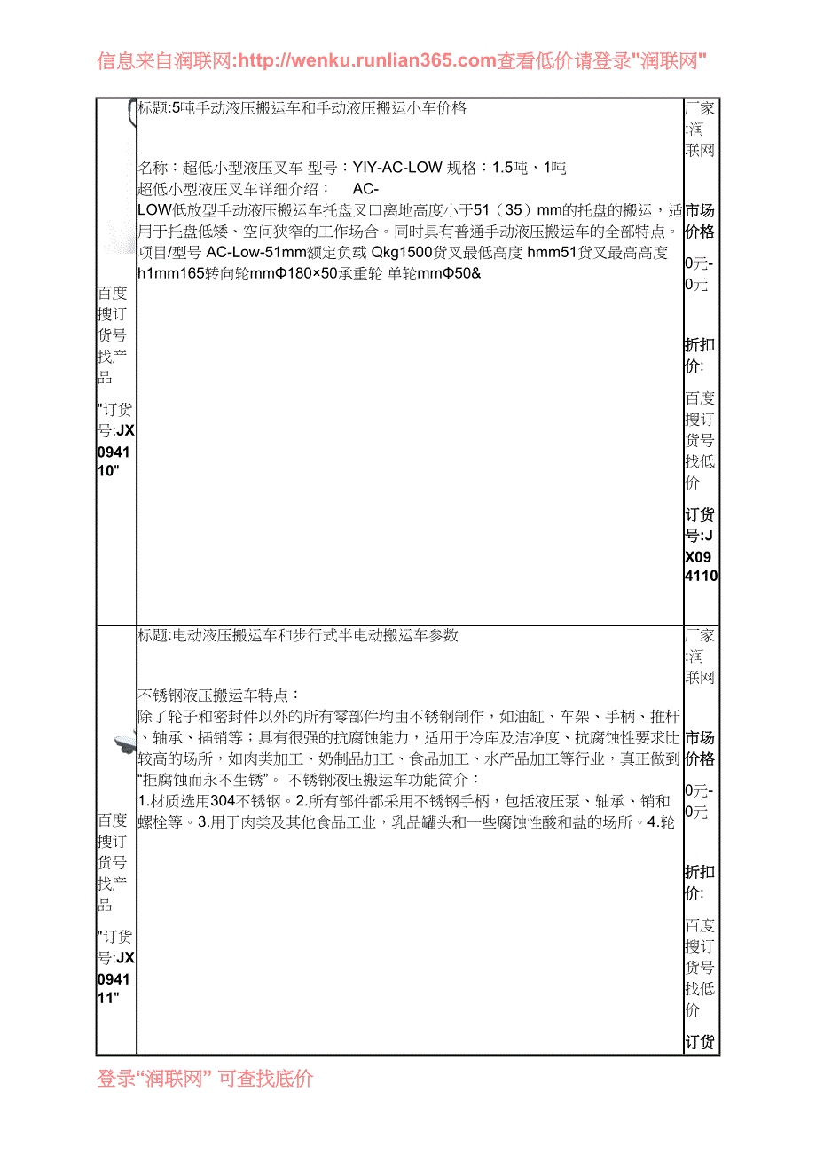 手动液压搬运车2t和手动油桶液压搬运车价格_第4页