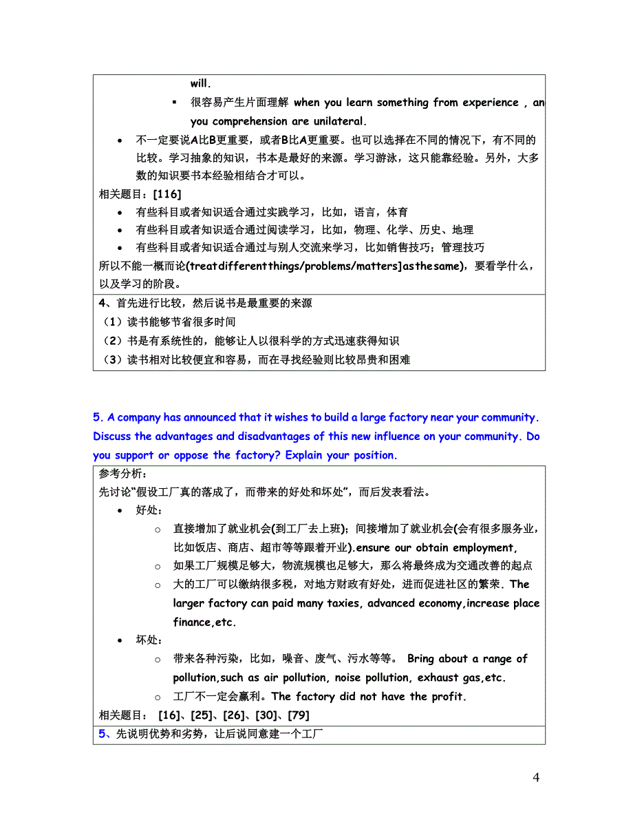 第二个月(单项练习阶段)：托福185道写作思路分析 参考提纲 (1)_第4页