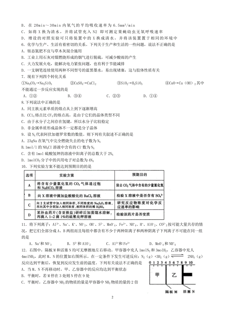 广元中学高2012级理科综合能力测试_第2页