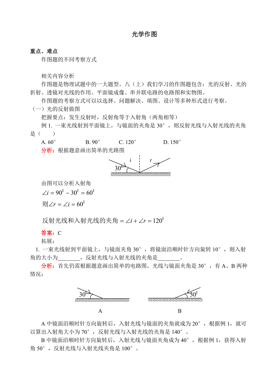 光作图题精选(附答案和分析)_第1页