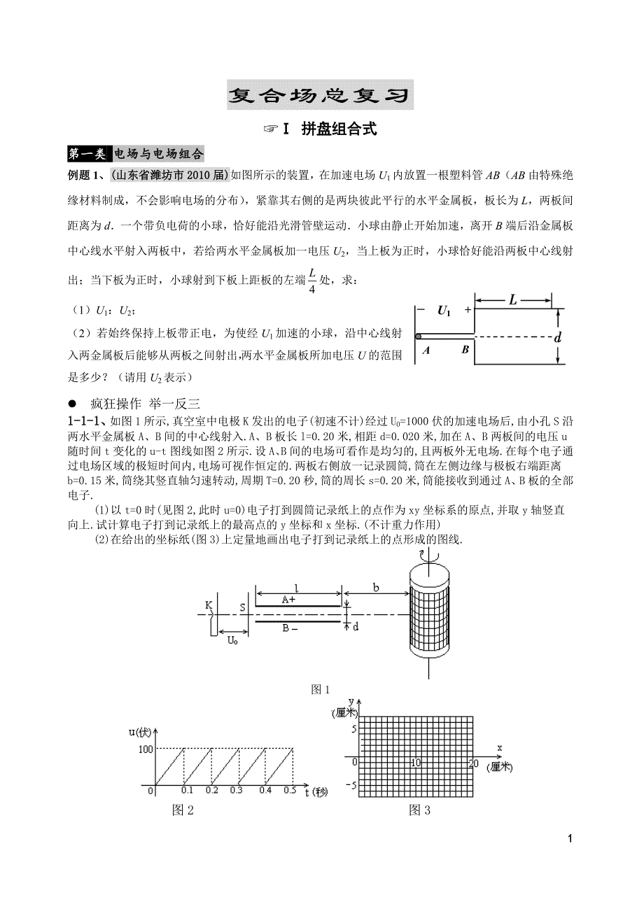 物理高考复合场复习题集_第1页