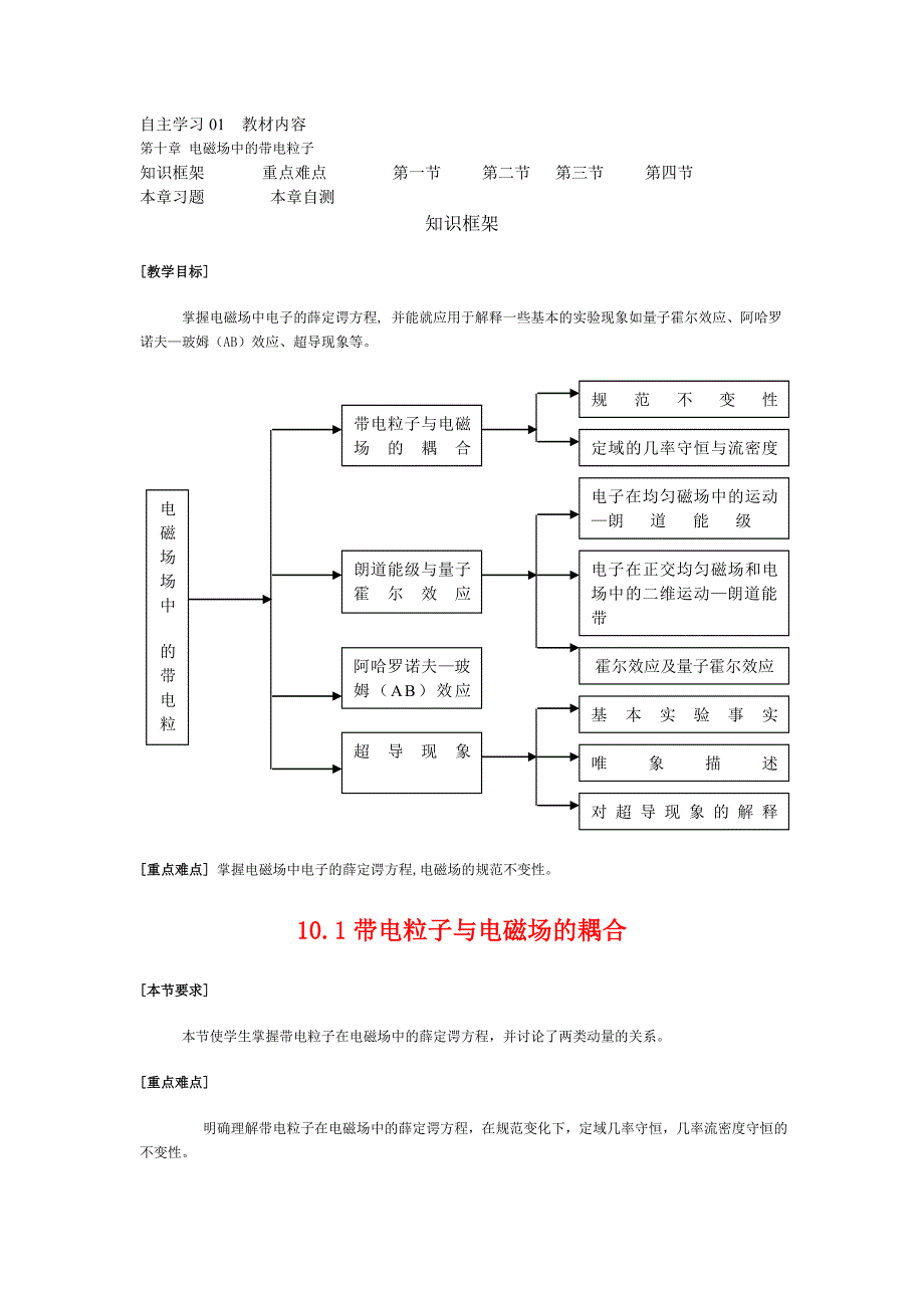 自主学习01  教材内容  笫十章 电磁场中的带电粒子_第1页