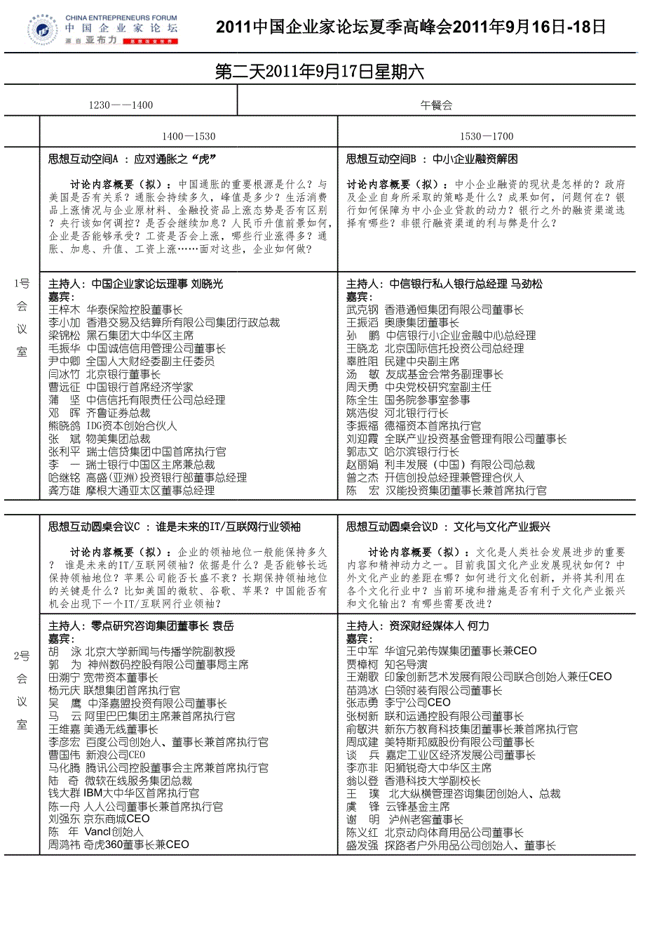 2011中国企业家论坛夏季高峰会日程安排_第3页