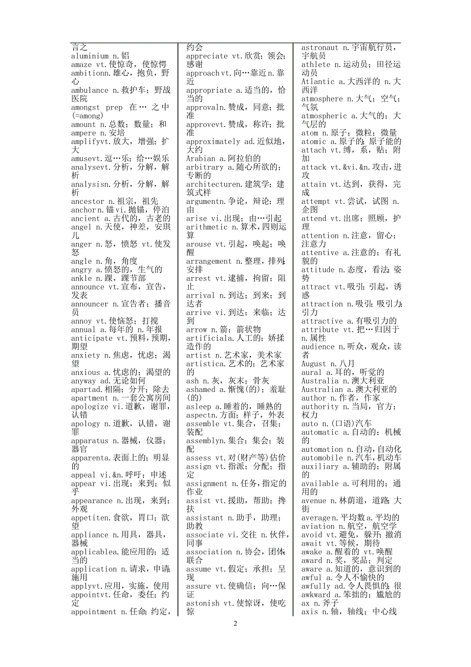 2011大学英语CET4大纲词汇四级词汇集萃39P_第2页