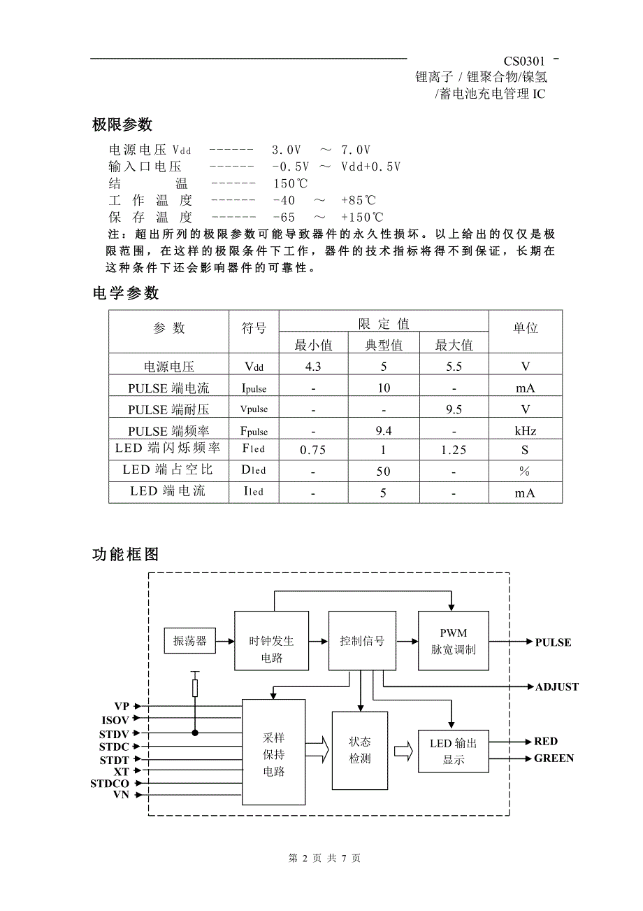 CS0301锂电池充电管理芯片_第2页