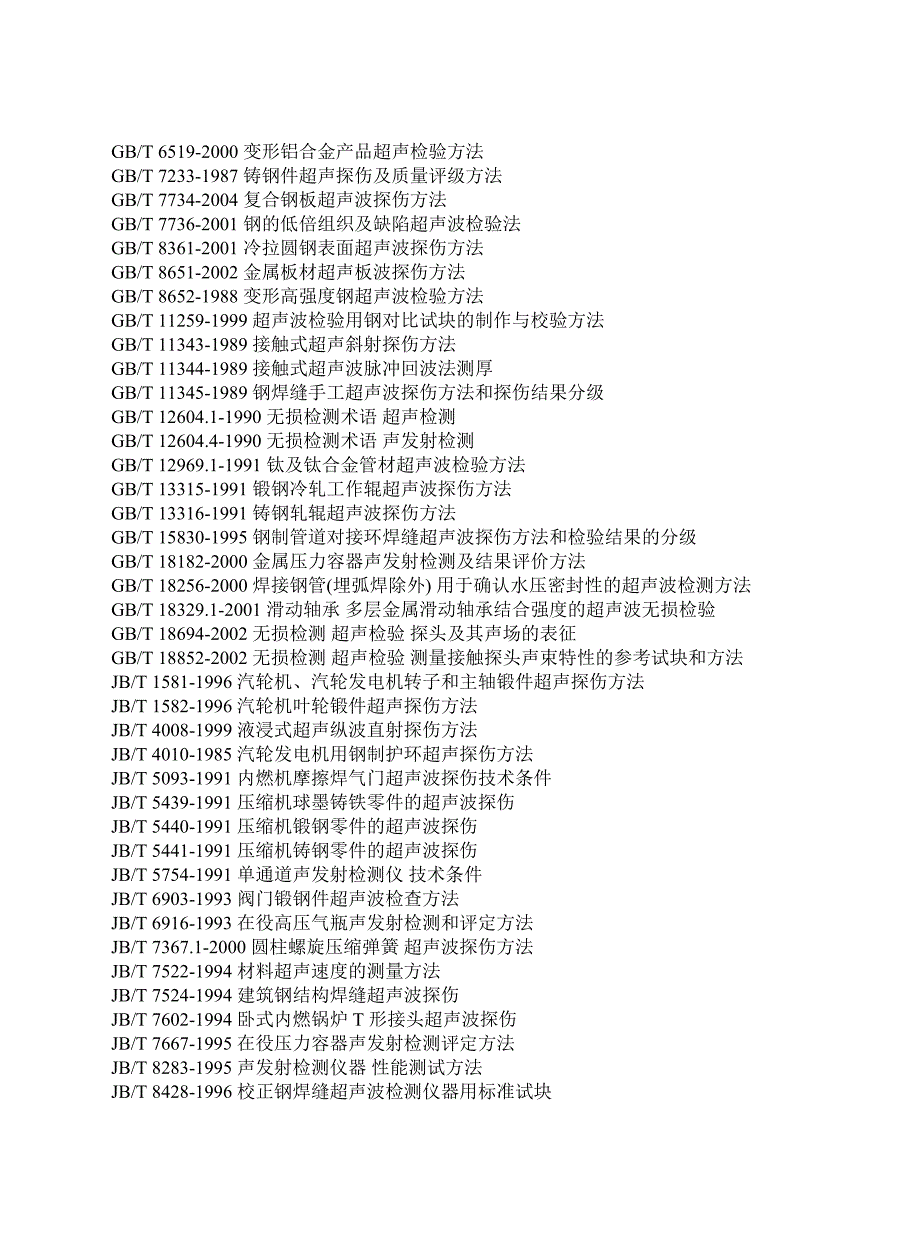 金属无损检测与探伤规范列表_第4页