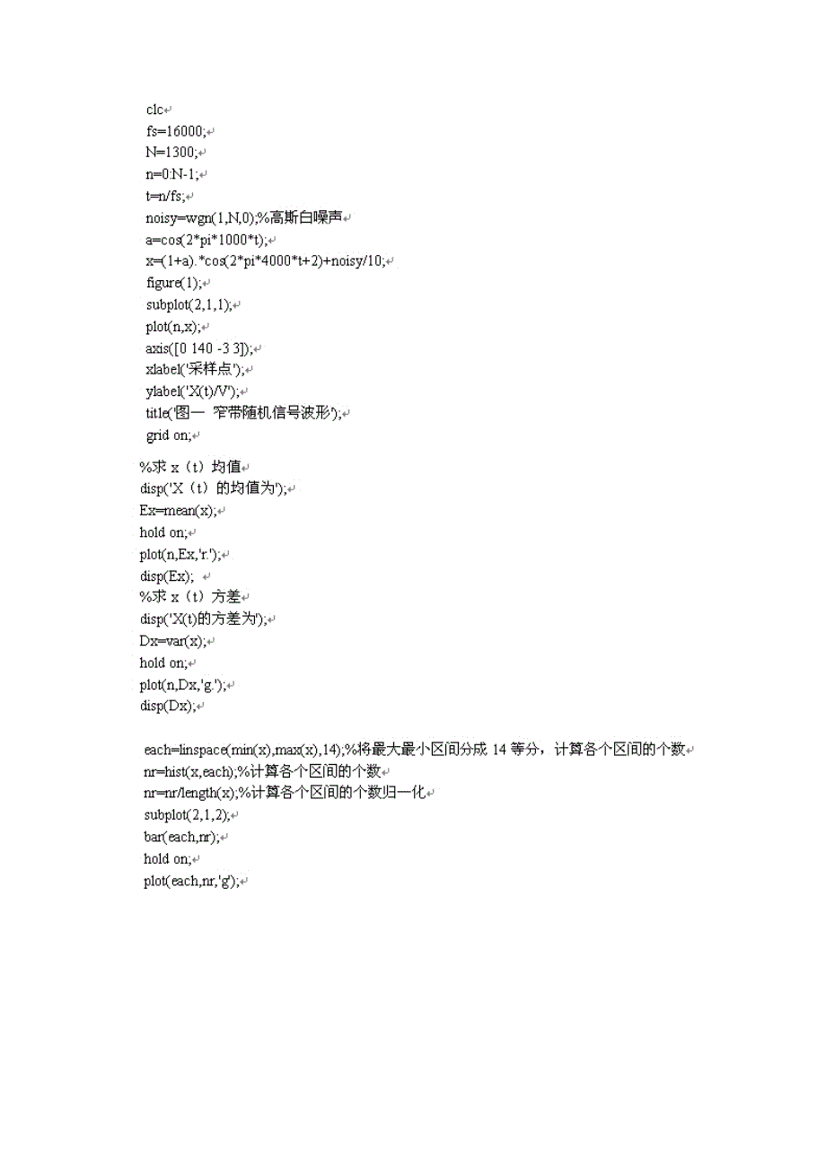 实验四 窄带随机信号的仿真与分析_第3页