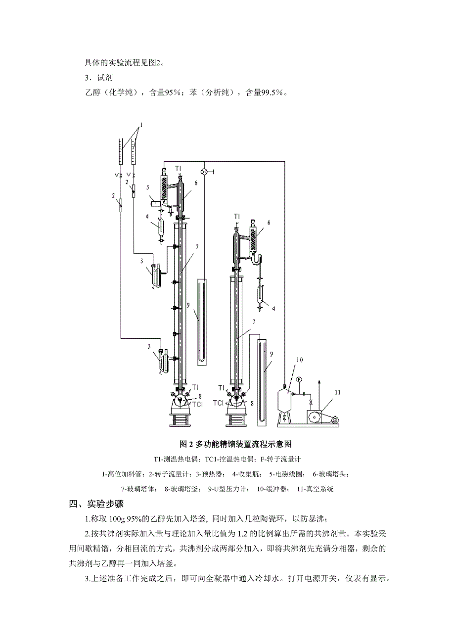实验四 共沸精馏法制取无水乙醇 实验指导书_第3页