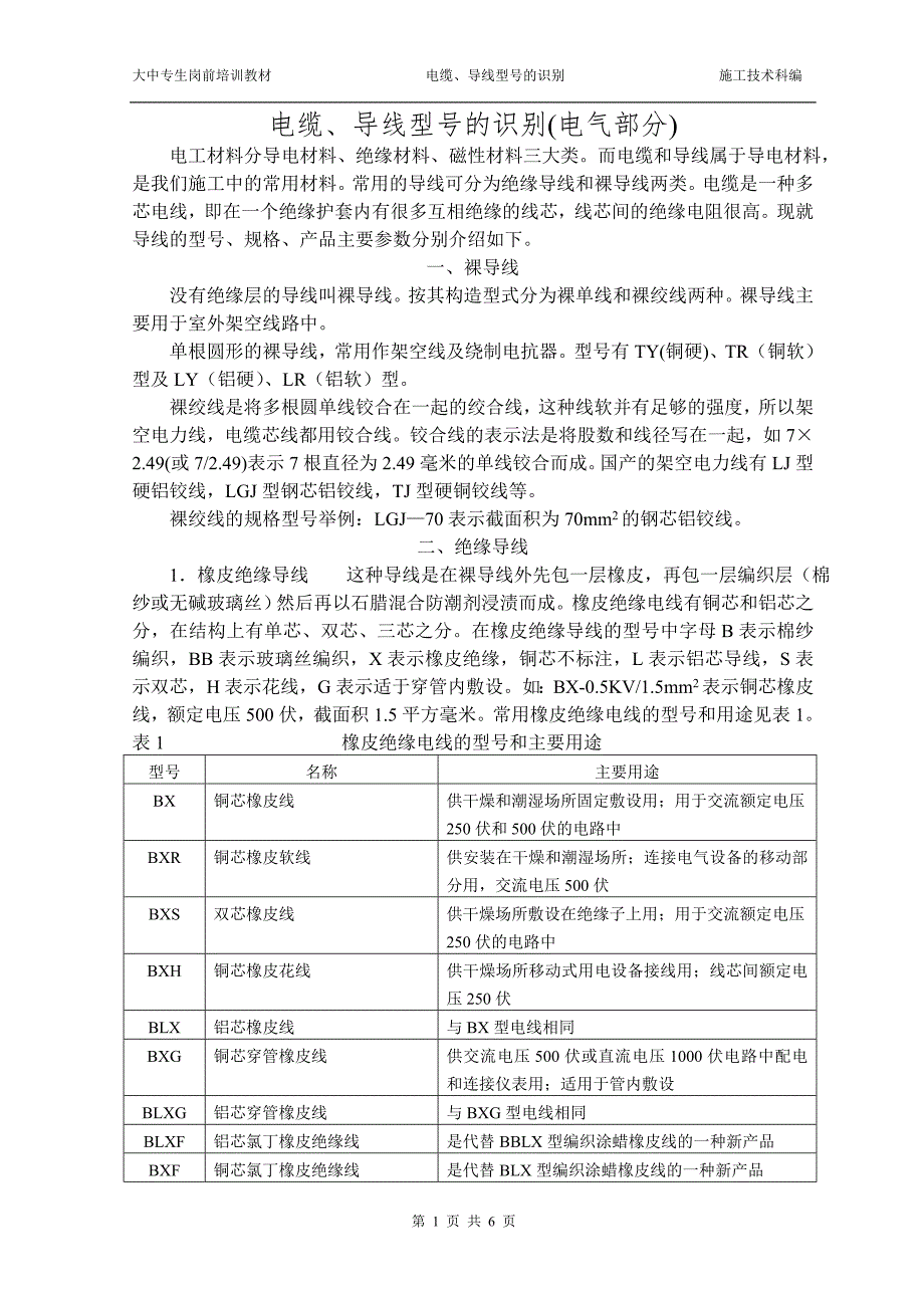 电缆、导线型号的识别_第1页