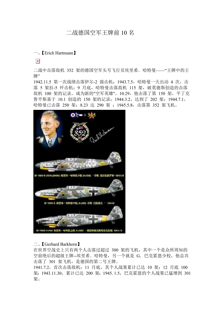 二战德国空军王牌前10名_第1页